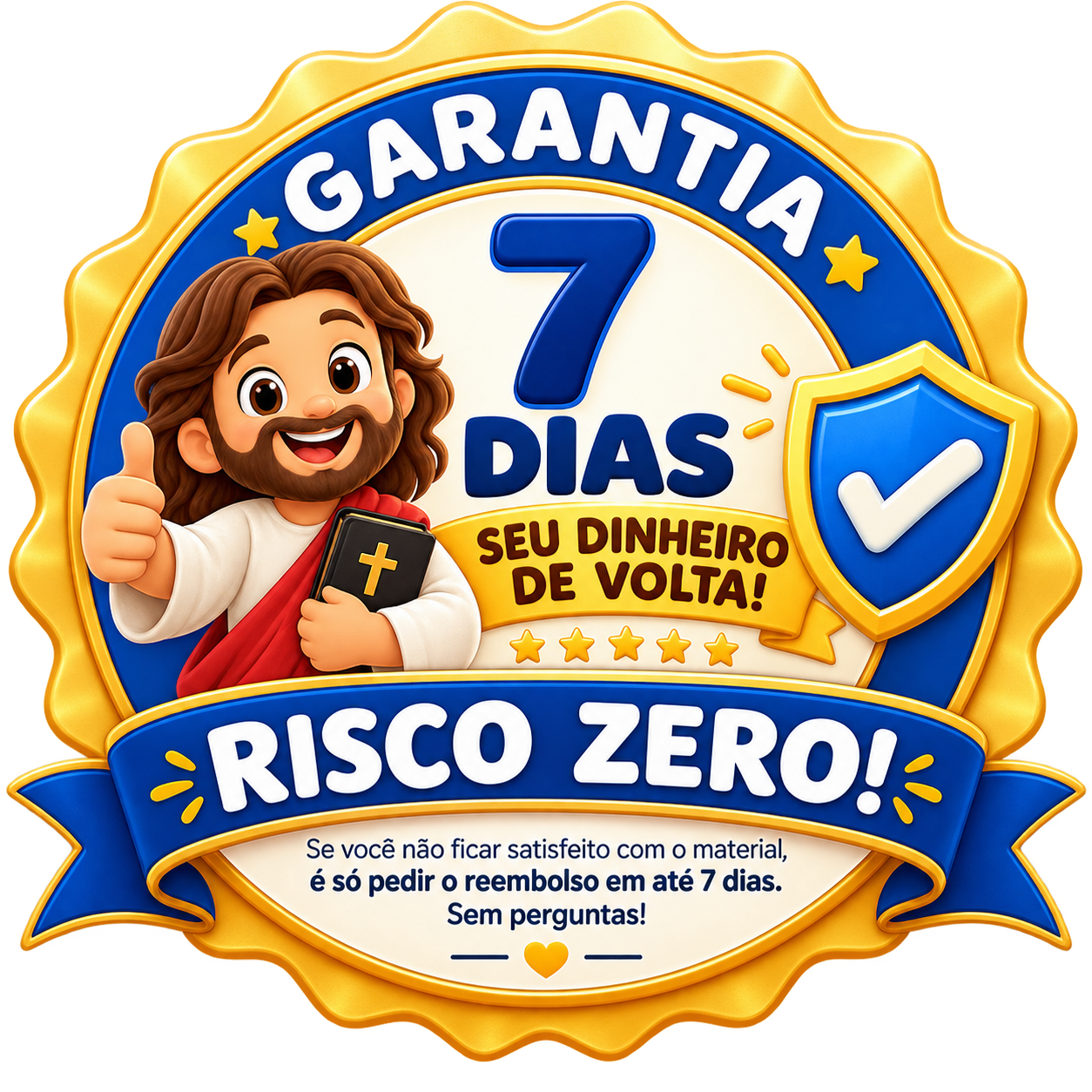 Selo de garantia de 7 dias ou seu dinheiro de volta
