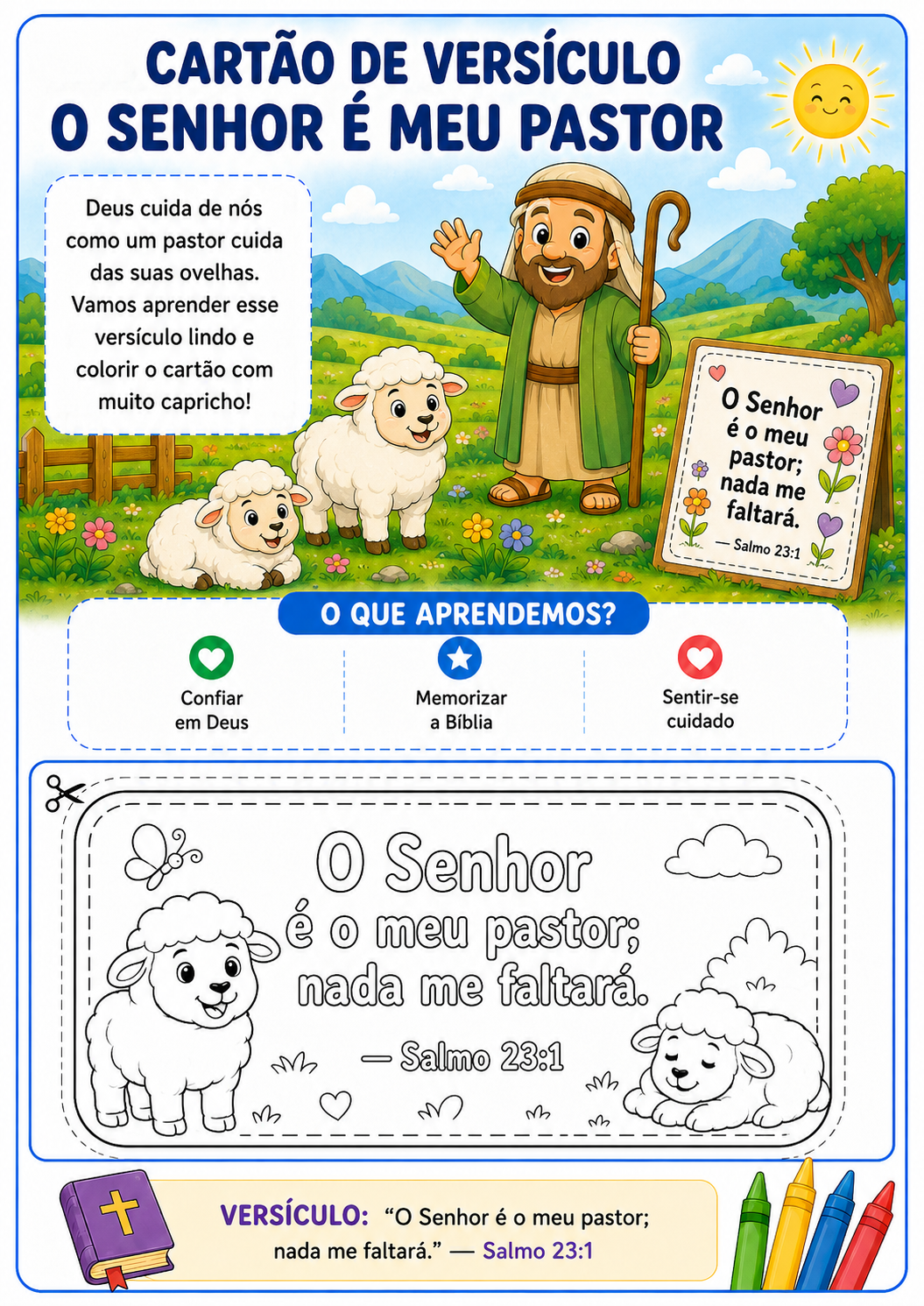 Cartão de versículo — O Senhor é meu pastor